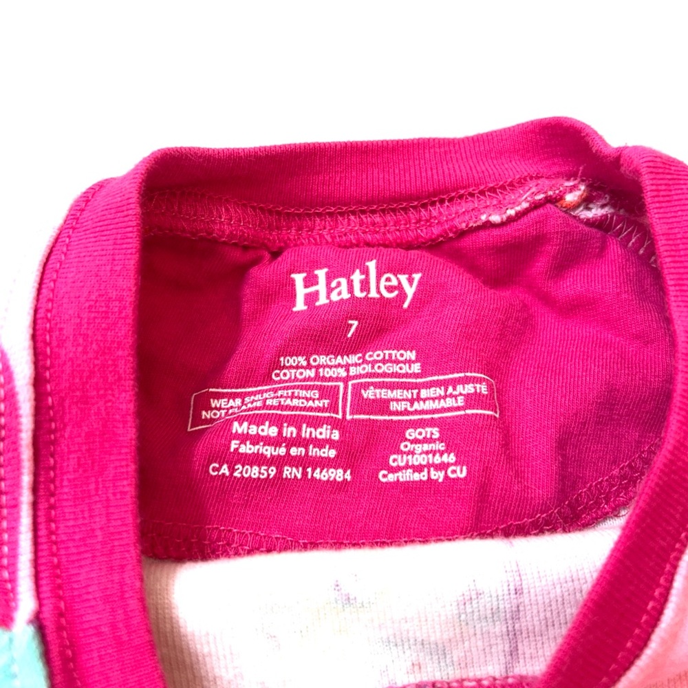 Hatley Girls Fruity Pops Organic Cotton Raglan Pajama Set, Size 7 - Picture 4 of 8